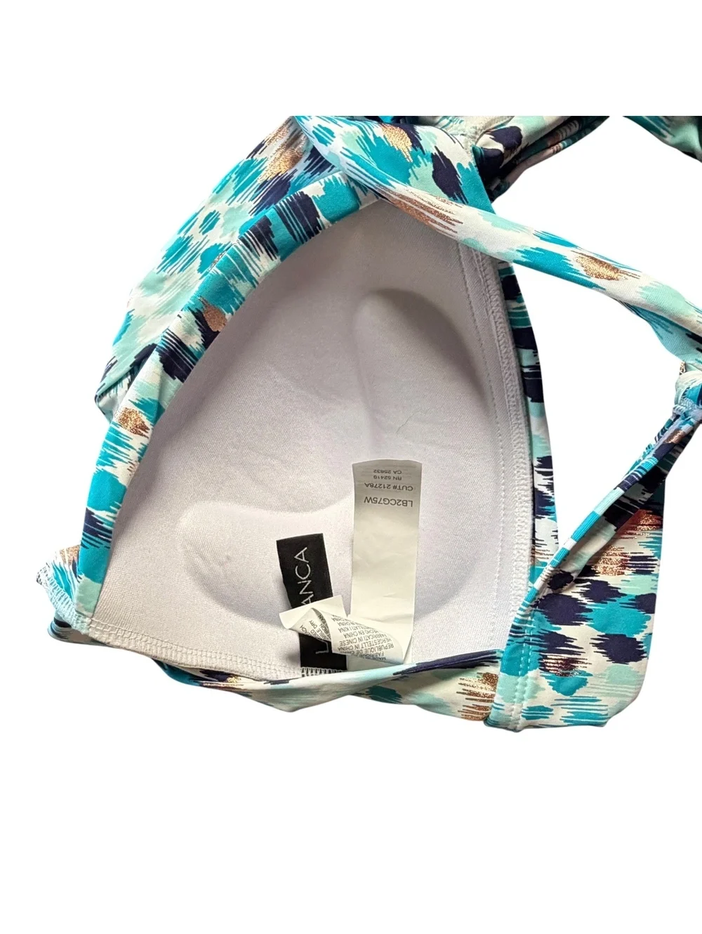 LA BLANCA cross back plus size molded cup push up bikini top size 18W NWT